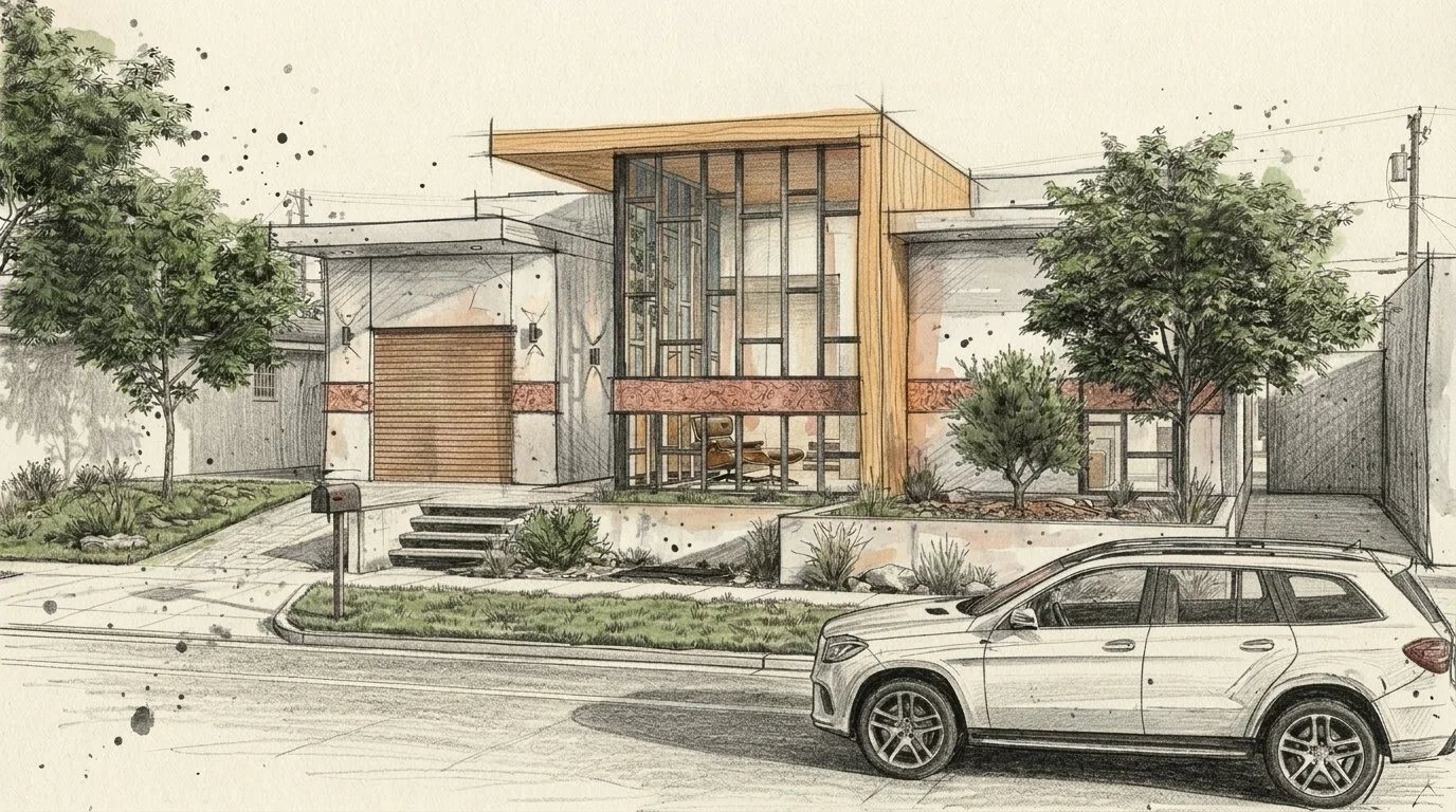 Concept sketch of a new home by Studio Gillis-Moore